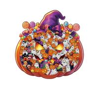 Halloween Pumpkin Jigsaw Puzzle - Wooden Handmade Framed Decoration