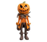 Halloween Pumpkin Man Ornament - Seasonal Resin Sculpture Decor