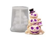 Halloween Pumpkin Skull, 3D Silicona Mold, 3 capas Decoración con estilo superior Reliable Baking Candy Gummy Soap Candle Art Crafting Party Classroom Home Aid, Easy Use Apartment Office Dormitory
