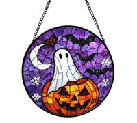 Halloween Pumpkin Window Suncatcher Crystal Glass Ornament