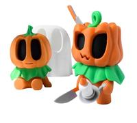 Halloween Pumpkins, Pumpkin Ghost Figures, 2-Piece 3D Printed Toys, Adds Festive Fun, Spooky Halloween Decorations for Bedroom, Living Room, Cabinet, Tabletop, Bookshelf, Entryway, Workplace, Parties