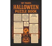 Halloween Puzzle Book: 187 Pages of Halloween Puzzles and Stories for Kids and Families | Mazes, Word Games, Cryptograms, Sudoku, and Spooky Tales