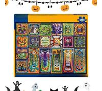Halloween Puzzle, Jigsaw Puzzle, Brain Teaser, 27,56 x 19,69 pulgadas, Crochet Pattern with Poster for Adults Kids Collectors Fun Holiday Activity Bookshelf Decor Classroom Birthday Gift