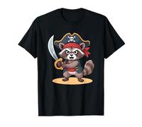 Halloween Raccoon Pirate Trick or Treat Captain Camiseta