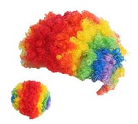 Halloween Rainbow Wig, Synthetic Curly Hair Wig, Funny Costume Wig, Versatile Costume Accessories, Brightly Colored Wig, Halloween Dress Up Wig, Character Costume Wig