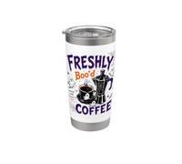 Halloween Recién Boo'd Café Amante Vintage Halloween Vaso térmico de acero inoxidable de doble pared