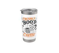 Halloween Recién Boo'd Café Amante Vintage Halloween Vaso térmico de acero inoxidable de doble pared