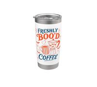 Halloween Recién Boo'd Café Amante Vintage Halloween Vaso térmico de acero inoxidable de doble pared