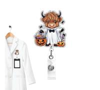 Halloween Retractable Badge Reel - Retractable Cow Shape Halloween Card