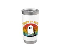 Halloween retro Creep It Real Vintage Ghost Halloween Vaso térmico de acero inoxidable de doble pared