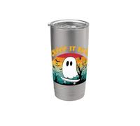 Halloween retro Creep It Real Vintage Ghost Halloween Vaso térmico de acero inoxidable de doble pared