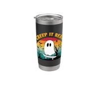 Halloween retro Creep It Real Vintage Ghost Halloween Vaso térmico de acero inoxidable de doble pared