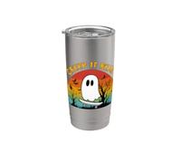 Halloween retro Creep It Real Vintage Ghost Halloween Vaso térmico de acero inoxidable de doble pared
