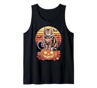Halloween Retro Norwegian Forest Cat Wegies Camiseta sin Mangas