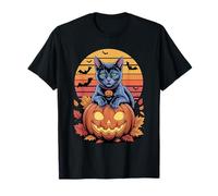 Halloween Retro Russian Blue Cat Russian Blues Maltese Camiseta