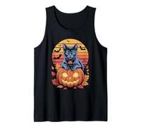Halloween Retro Russian Blue Cat Russian Blues Maltese Camiseta sin Mangas