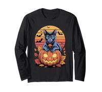 Halloween Retro Russian Blue Cat Russian Blues Maltese Manga Larga