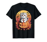 Halloween Retro Scottish Fold Cat Coupari Camiseta