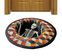 Halloween Round Rug - Optical Illusion Carpet, Spooky Entryway Floor Mat