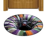 Halloween Round Rug - Optical Illusion Carpet, Spooky Entryway Floor Mat