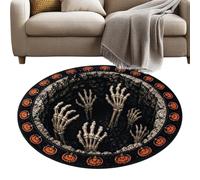 Halloween Rug - 3D Illusion Round Halloween Area Rug with Non Slip Soft