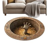 Halloween Rug | Non-Slip Halloween Round Optical Illusion Floor Mat