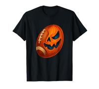 Halloween Rugby Ball Pumpkin Spooky American Football Player Camiseta