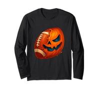Halloween Rugby Ball Pumpkin Spooky American Football Player Manga Larga