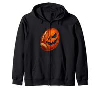 Halloween Rugby Ball Pumpkin Spooky American Football Player Sudadera con Capucha