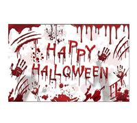Halloween sangrienta huella de la mano fondo de pared sangre espeluznante paredes blancas fotografía fondo para adultos decoración de Halloween