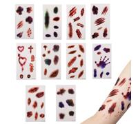 Halloween Scars 10 Sheets, Halloween Realistic Waterproof Temporary