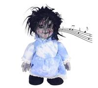 Halloween Scary Doll 13.39x7.48 Pulgadas de Voz de la Voz con batería de apropiada de Halloween Prop para Fiestas de casa embrujada, batería no incluida, Azul | Juguetes Gag bromas prácticas