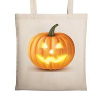 Halloween Scary Pumpkin Monster - Bolsa de algodón ecológico natural, color beige, beige, Talla única