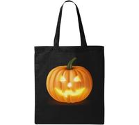 Halloween Scary Pumpkin Monster - Bolsa de algodón ecológico natural, color negro, Black, Talla única