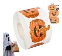 Halloween Scrapbook Stickers, Pumpkin Stickers, 500 Pieces, Crafts Decals, Holographic Finish, Seasonal Supplies for Decorating, Painting, Carving, Teens, 0.98x1.18 Inches Per Sticker
