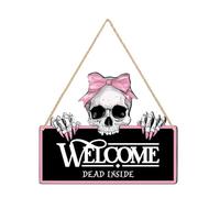 Halloween Sign, Scary Door Hanger, 9.8x7.87in Horror Decorative, Weatherproof Design, Front Door Signage for Porch, Wall, Yard, Haunted House, Party, Farmhouse Decor