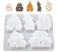Halloween Silicone Molds - Castle Design Non Stick 5 Cavity Easy Release
