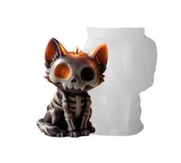 Halloween Skeleton Cat Candle Molds - DIY Resin Molds, 3D Skeleton Cat Silicone Mold, Easy Release Reusable Craft Mold | Candle Making, Soap Casting, Epoxy Resin, Plaster Ornament, Gothic Halloween De