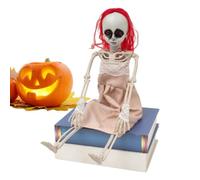 Halloween Skeleton Decorations Red-Haired Girl Skeleton Prop Decor