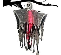 Halloween Skeleton, Flying Ghost Lighted Prop with Fog Effect, 31,5 x 24,02 pulgadas Floating Halloween Ornament for Garden, Masquerade Balls, Wall Decor, Carnivals, Courtyards, and Yard Displays