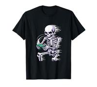 Halloween Skeleton Gamer Playing Video Games Camiseta