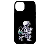 Halloween Skeleton Gamer Playing Video Games Carcasa para iPhone 15 Plus