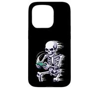 Halloween Skeleton Gamer Playing Video Games Carcasa para iPhone 15 Pro