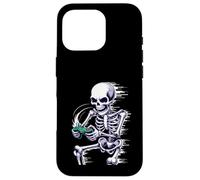 Halloween Skeleton Gamer Playing Video Games Carcasa para iPhone 16 Pro