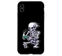 Halloween Skeleton Gamer Playing Video Games Carcasa para iPhone XS MAX