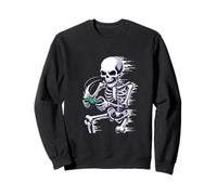 Halloween Skeleton Gamer Playing Video Games Sudadera