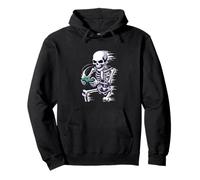 Halloween Skeleton Gamer Playing Video Games Sudadera con Capucha