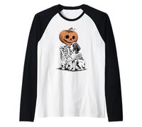 Halloween Skeleton German Shorthaired Pointer Dog GSP Camiseta Manga Raglan