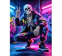 Halloween Skeleton Graffiti Notebook: Spooky Journal for School, Work, Writing, Notes & Gifts