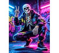 Halloween Skeleton Graffiti Notebook: Spooky Journal for School, Work, Writing, Notes & Gifts